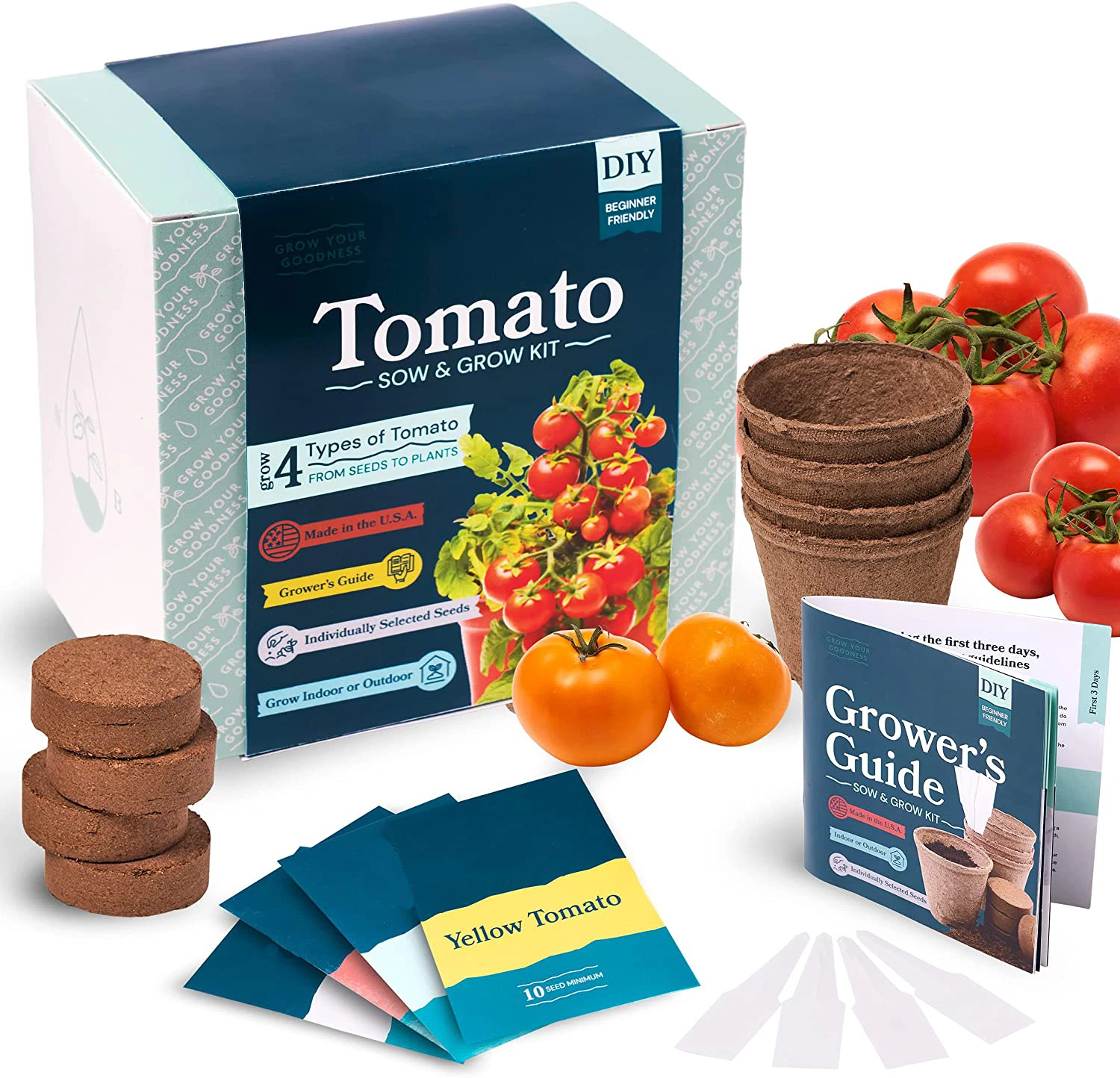 Grow 4 Types of Tomatoes from Decorate Gardening Starter Set For Growing Unusual Tomatoes Tomato Garden Kit