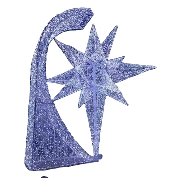 lighting christmas 3D star comet soversized christmas decorations pre lit star for shopping mall