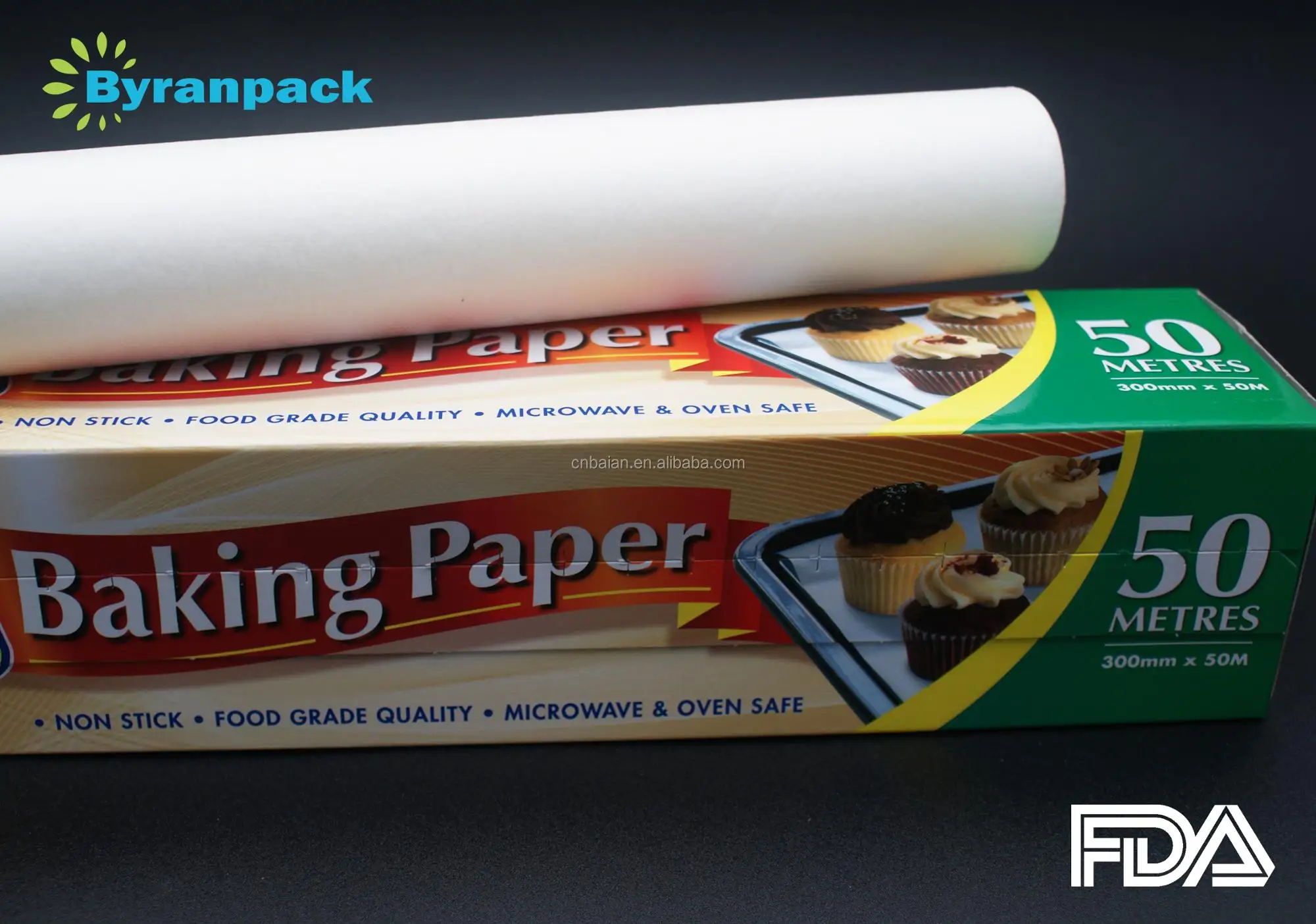 Food grade siliconized paper custom logo printed baking paper roll burger wrapping wax paper