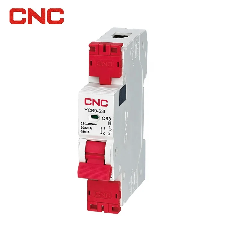  CNC New Design YCB9-63 6KA Miniature Circuit Breaker 1P 2P 3P 4P 63A MCB With Protective