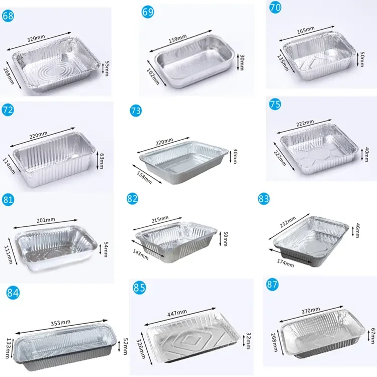 Wholesale Silver Bakeware Pie Pan Aluminum Foil Square Aluminum Foil Container Disposable Takeaway Packaging
