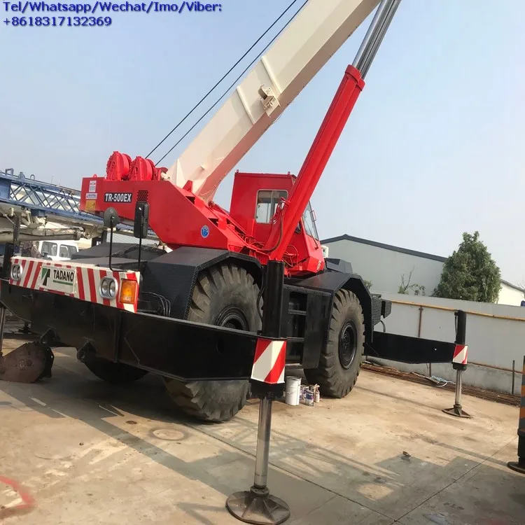Good Performance Used Tadano TR500EX 50 ton Heavy Lifting Rough Terrain Truck Crane, Made in Japan Tadano Mobile Crane