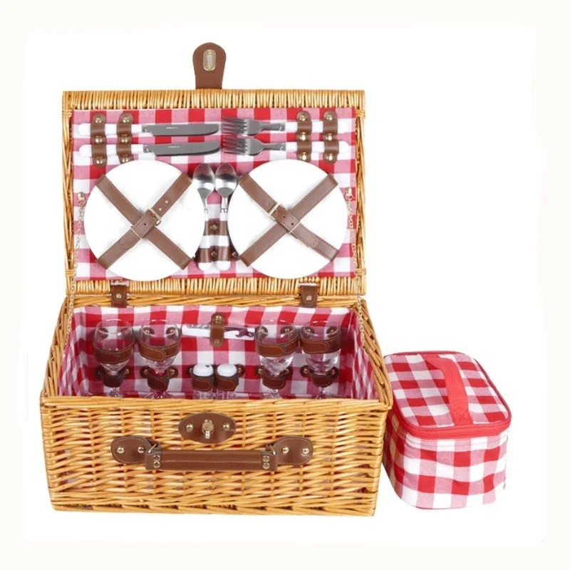 Top quality customized logo empty wicker hamper basket gift