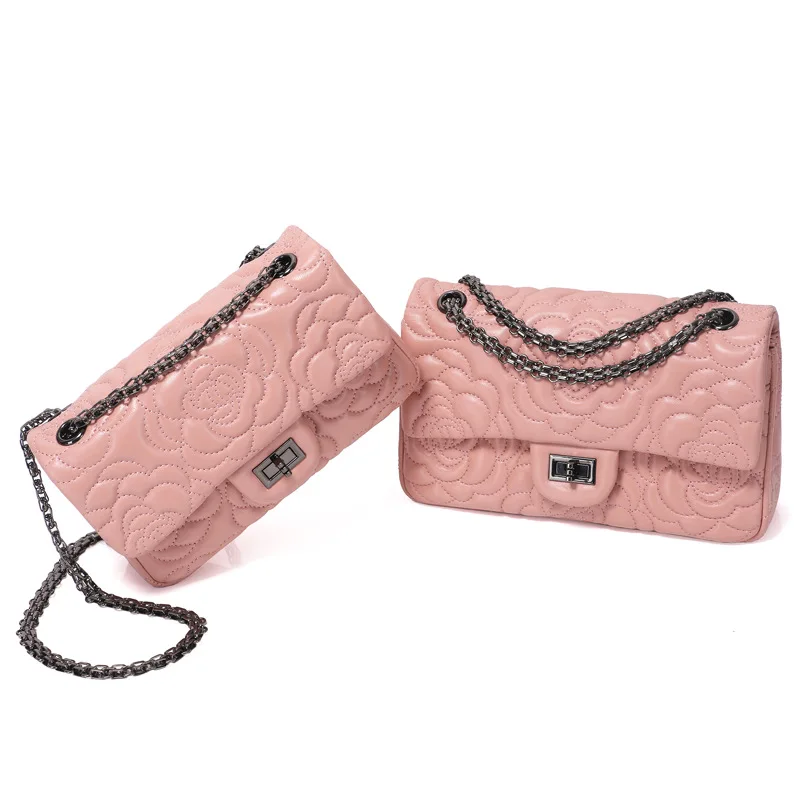 Уникальные красивые сумки с цветочной вышивкой из натуральной кожи 2024 женские нового дизайна роскошные цепочками