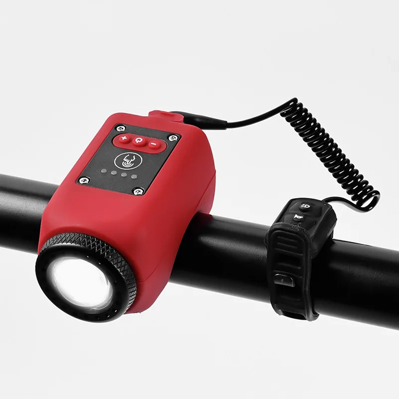 Silicone bicycle headlights high-volume 110db horn rechargeable 1200mAh bike cycling light
