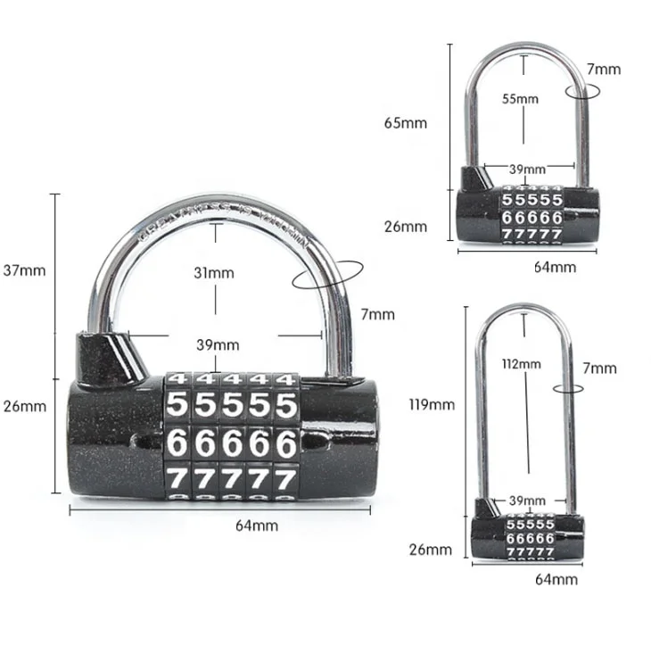 Тренажерный зал Горячая продажа Предотвращение резки 4 цифровые комбинации стальной пароль замки для наружного применения