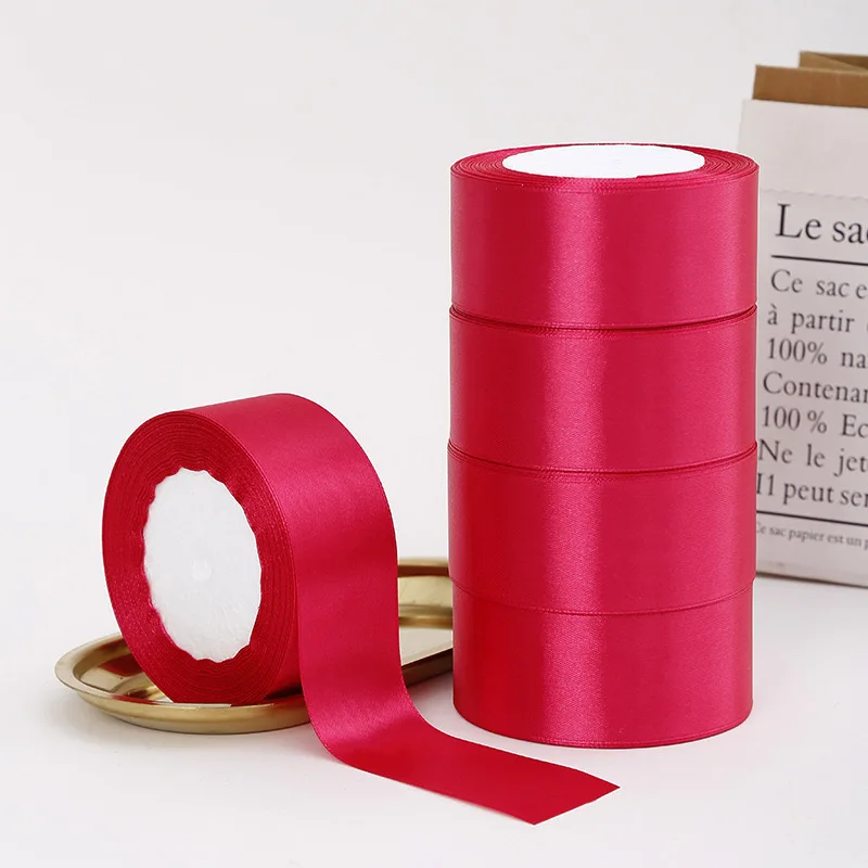 Factory Wholesale Polyester 1.5 inch Gift Ribbons 4cm 25 Yards Satin Ribbon For Gift Wrapping
