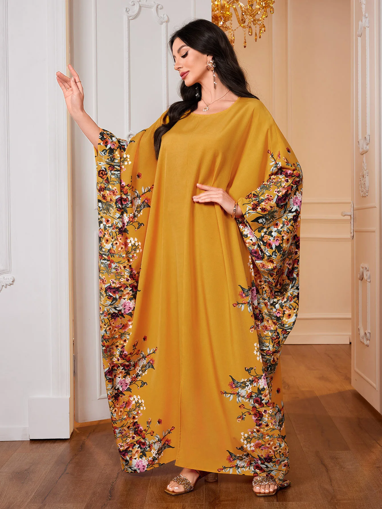 Zandy OEM & ODM один размер Полиэстеровые платья макси мусульманские женские носимые халаты абайя стиль платье с рукавами летучей мыши Исламская одежда