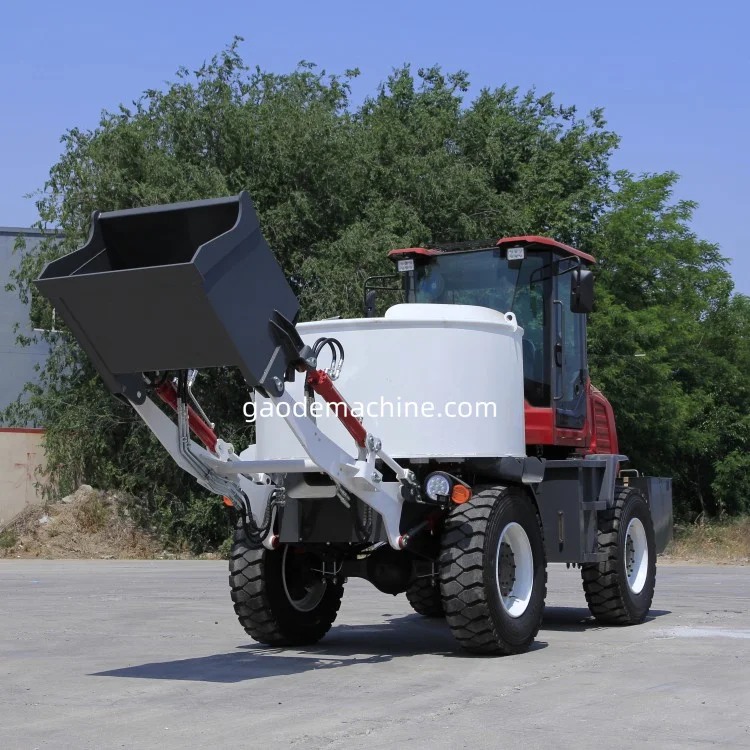 mobile concrete mixer with self loading from China flat mixer truck loading mixer truck