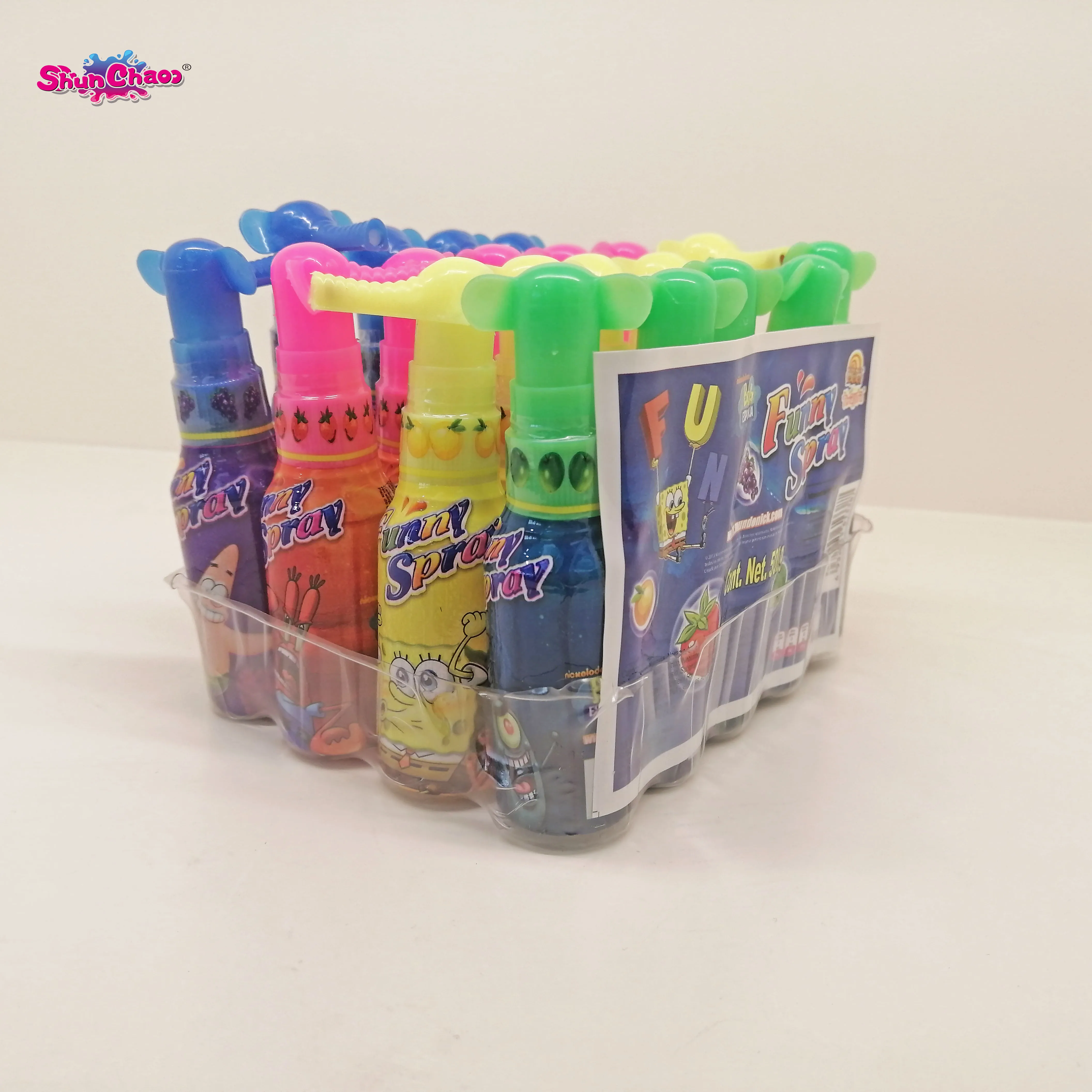 Cheap Price 25g SpongeBob SquarePants Carton Sweet AND Sour Spray Liquid Candy For India Market