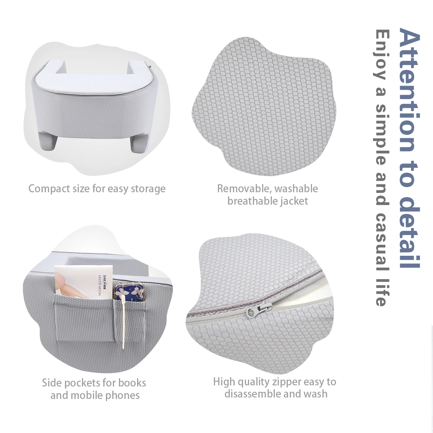 Reading Pillow for Gaming, Extra Large Arm Rest Pillow for Adult, Memory Foam Bed Rest Pillow for Working, Playing  or Sitting