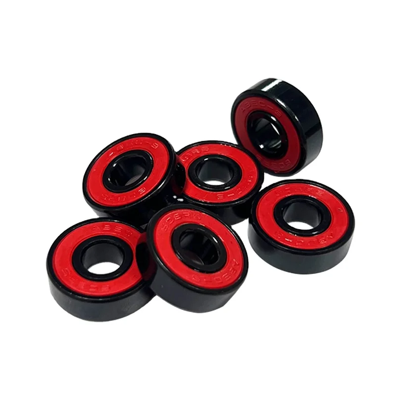 high quality deep groove ball bearings Sealed 608 ABEC-9 skateboard bearings red black 608 Ceramic Skateboard Bearings
