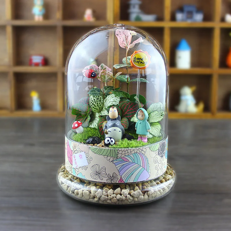 Glass Preserved Flower Dome Display Clear Cloche Bell Jar Terrarium