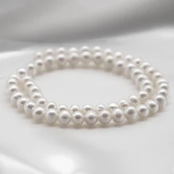 Лидер продаж, струна из натурального пресноводного жемчуга, 7-8 мм, белая, 1A