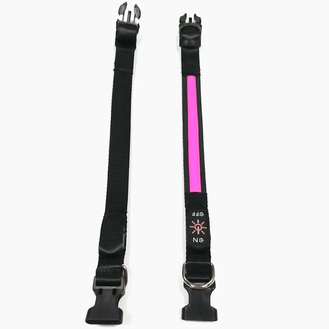 LED Light Nylon Webbing Wholesale Custom Pets Accessories Dog Collar Led Collares