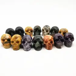 variety natural crystal gems hand-carved crystal small skulls for holiday decoration