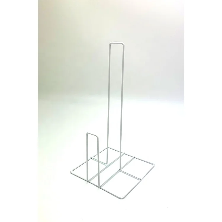 Wholesale nice price simple design metal wire standing tissue paper roll holder for kitchen toilet