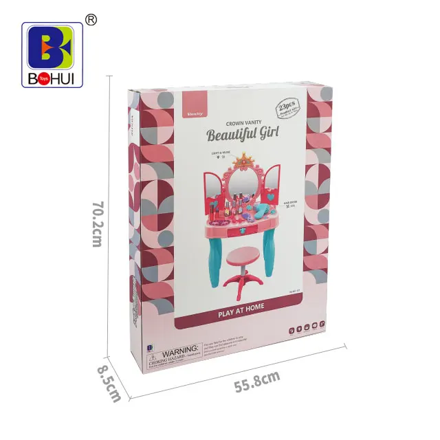 Crown  door opened toys  Kit Kids Table Dresser Jewelry Make Up Toy