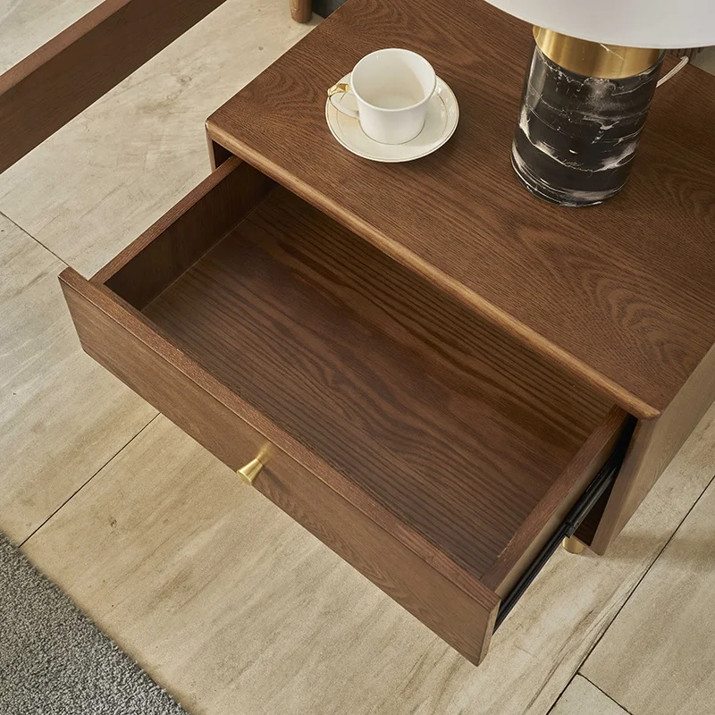 Simple Bedside Table Modern Solid Wood Bedroom Nightstands Mini European Locker