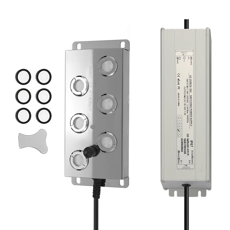 4.2L Per Hour 6 head mushroom ultrasonic humidifier mist maker fogger With Power Supply and 6 discs tool Kit