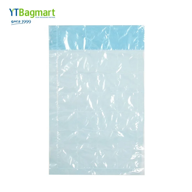 
YTBagmart High Quality Blue White Food Grade Disposable Ice Bag Clear Plastic Ldpe Self-Seal Ice Cube Bag For Cold Foot 