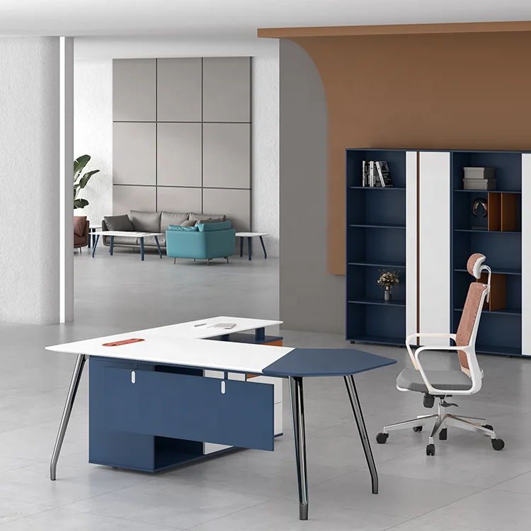 Steel With Chrome Finish Office Table Interior Furniture Director Writing Desk