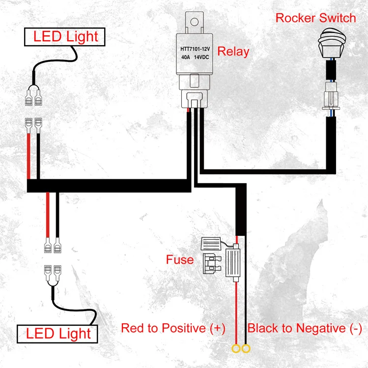 Toggle Switch 9 Volt 16 Volt With Fuse And Relay 60Watt 18AWG Wiring Harness Kit