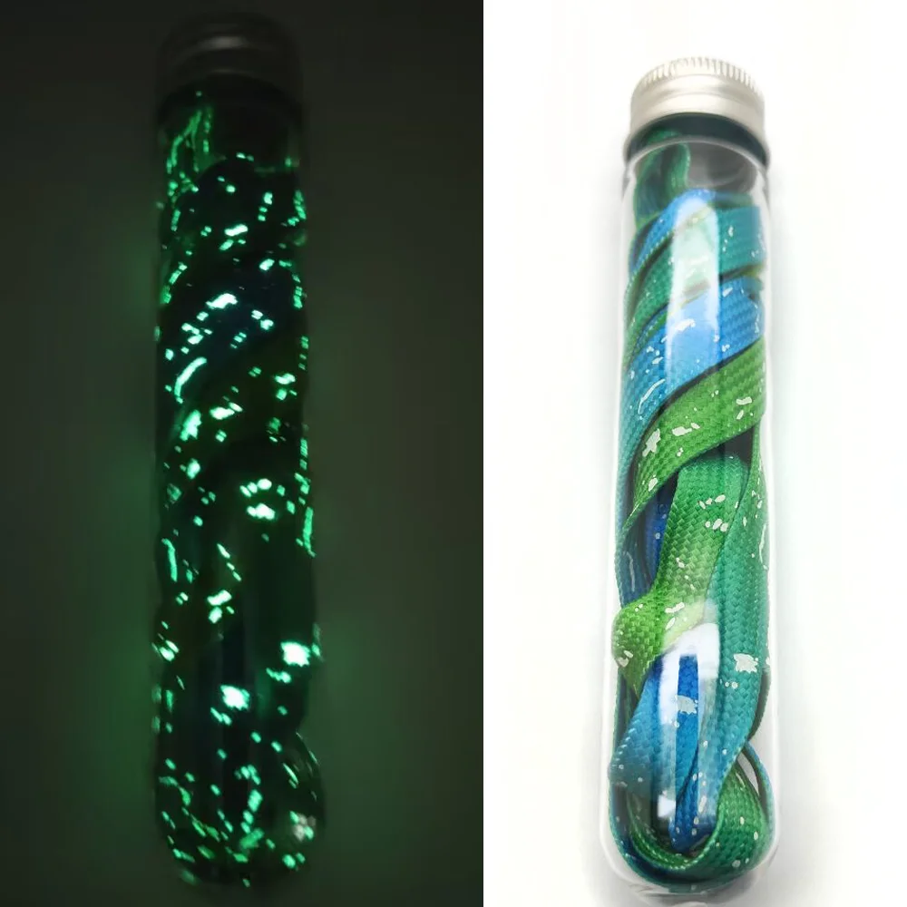 Custom fashion wholesale colorful  lacet fluorescent glow in the dark shoe laces luminous shoelaces