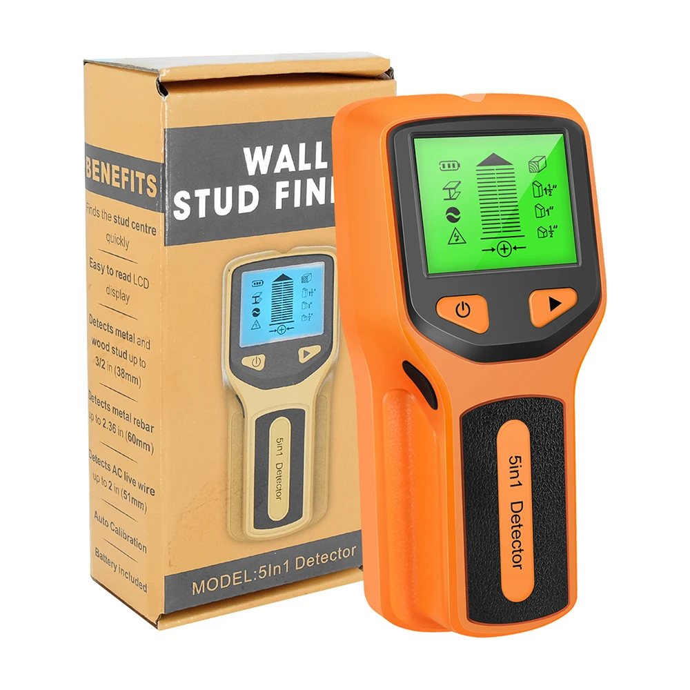 Stud Finder 5 In 1 Multifunctional Electronic Wall Center Sensor Detector With Digital LCD Display For Metal Wires Detection