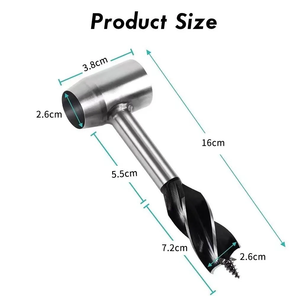 Manual Auger Drill,Multipurpose Cut Drill Survival Tools  for Outdoor/Camping/Peg Hole Maker Bushcraft