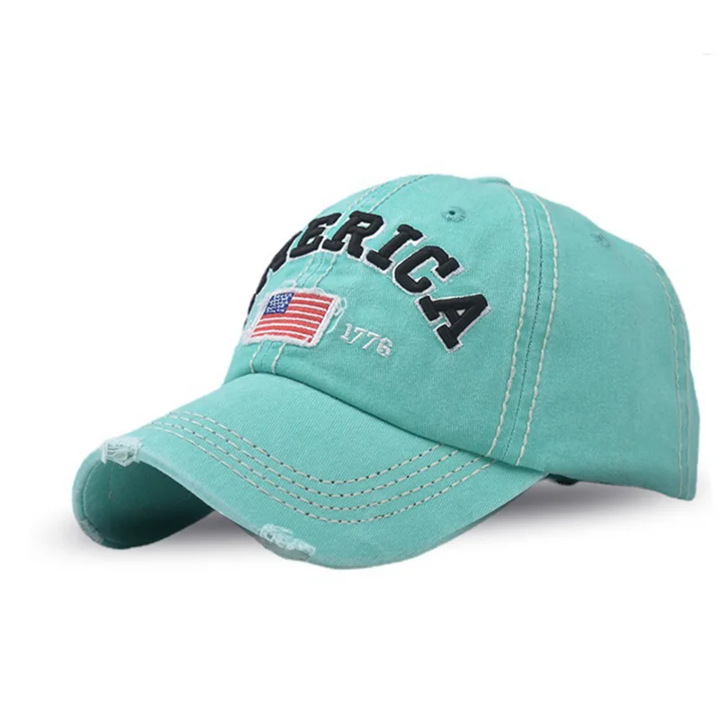 Classic Vintage USA Flag Baseball Cap Twill Adjustable Cartoon Pattern Solid Color Cap For Man And Woman Sunshade