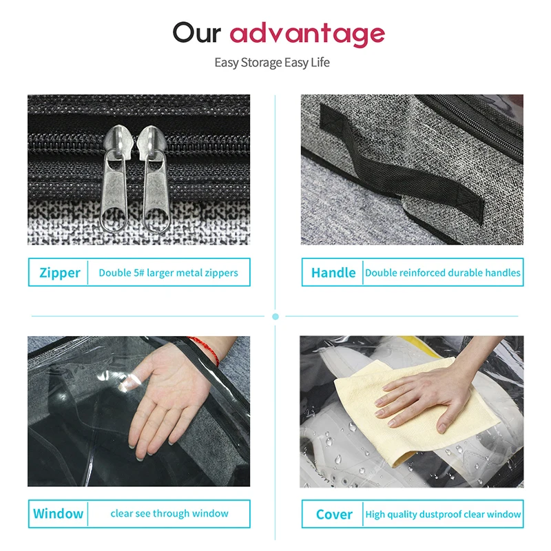 Space Saving Non Woven Fabric Shoes Boxes Under Bed Storage Shoe Organizer For Closet 1 Pack