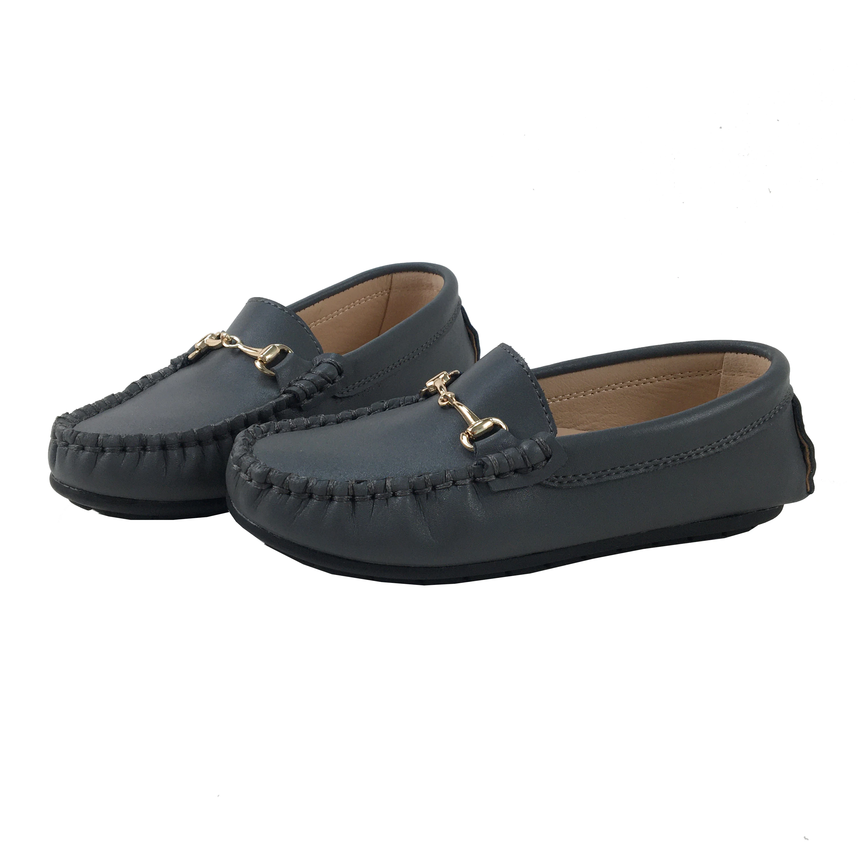 Black Velvet Winter Girls Loafer Shoes with Gold Chain Front Flats Children Slingback