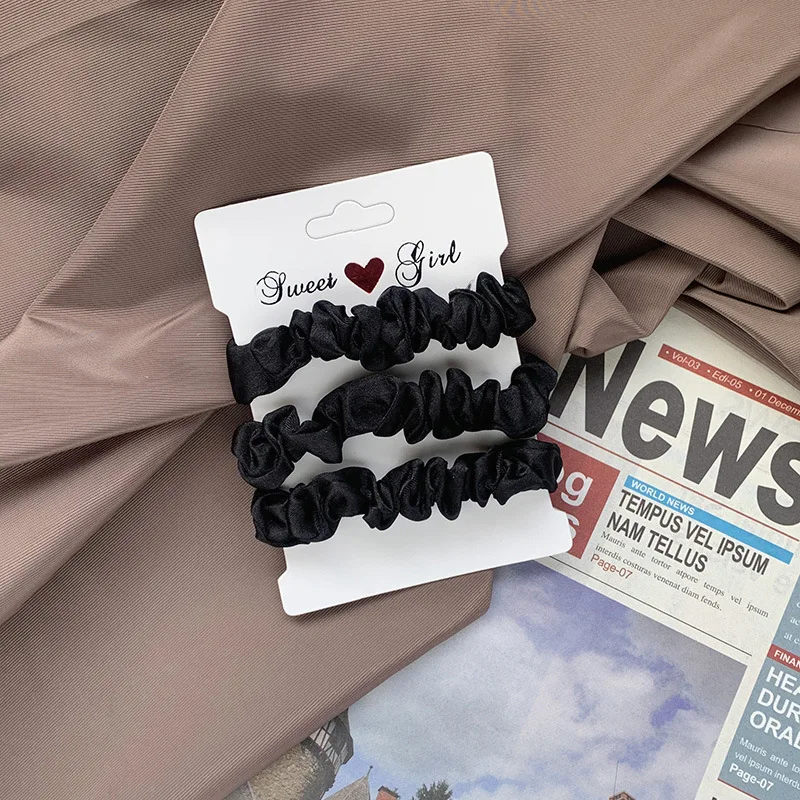 BELLEWORLD custom logo colors accessories per capelli elastic hair bands multi pure colors 3pcs/card custom tags for scrunchies