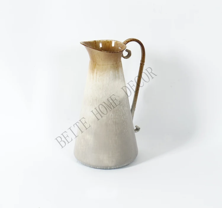 New Design Ombre Vintage Decor Flower Porcelain Vase With Handles