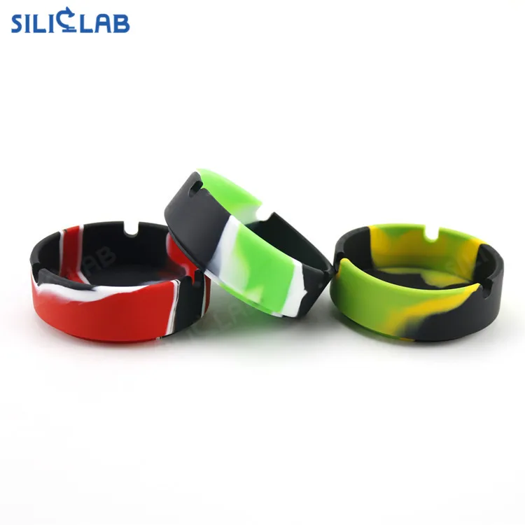 
Colored Melamine Comic Theme Outdoor Smoking Silicone Pocket Ashtray Round 