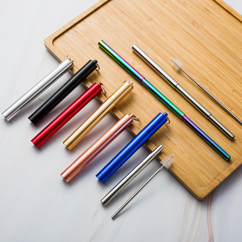Eco Friendly Product Metal Straw Collapsible Stainless Steel 304 Straws