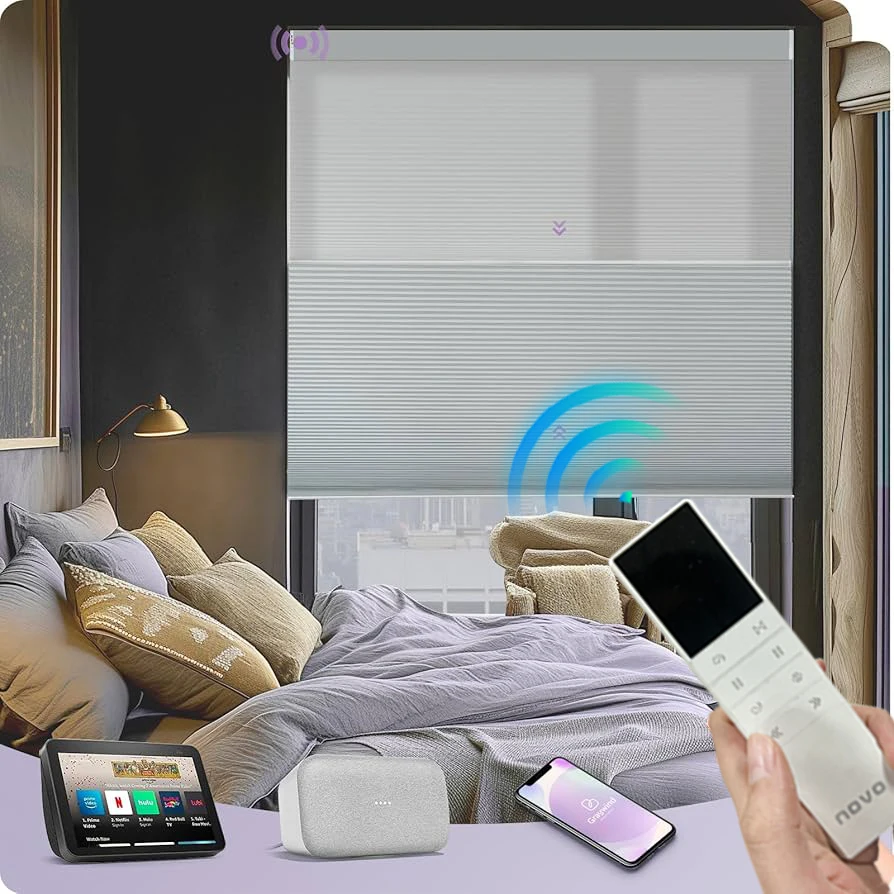 Sunshade pleated curtain motorized and cordless day and night cellular honeycomb blinds