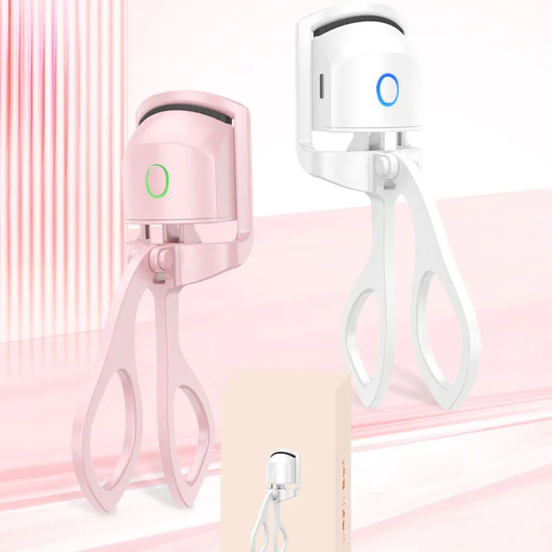 Long Lasting Natural Electric Heated Eyelash Curler USB Rechargeable Rapid Heat False Lashes Curling Clip Makeup Tool For Girls