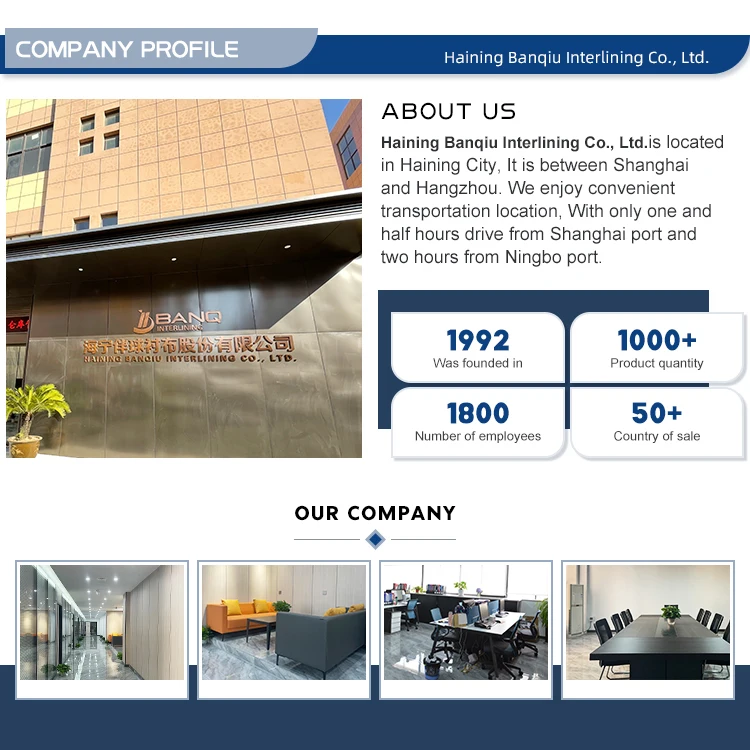 Oeko Tex Factory Supply 55Gsm 100% Polyester Twill Woven Fusible Interlining Fabric