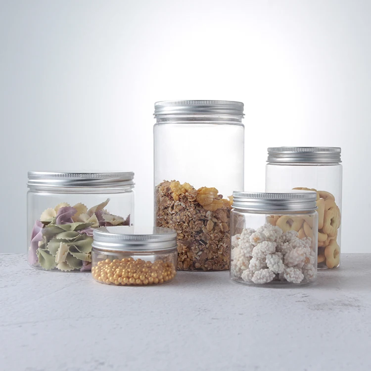 250ml 400ml 500 ml Clear Plastic Jar With Lid For Dry Food, Peanut Butter, Honey and Jam Storage