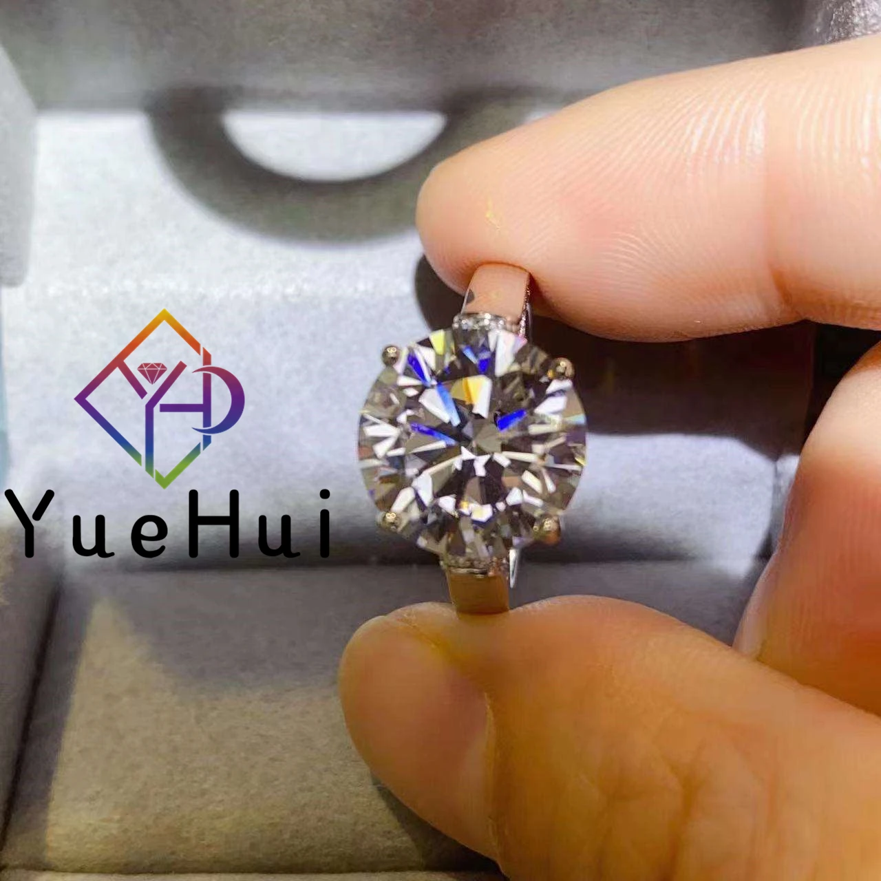 5ct 4 claw custom women vvs d color moissanite ring pass diamond tester 925 sterling silver moissanite eternity ring