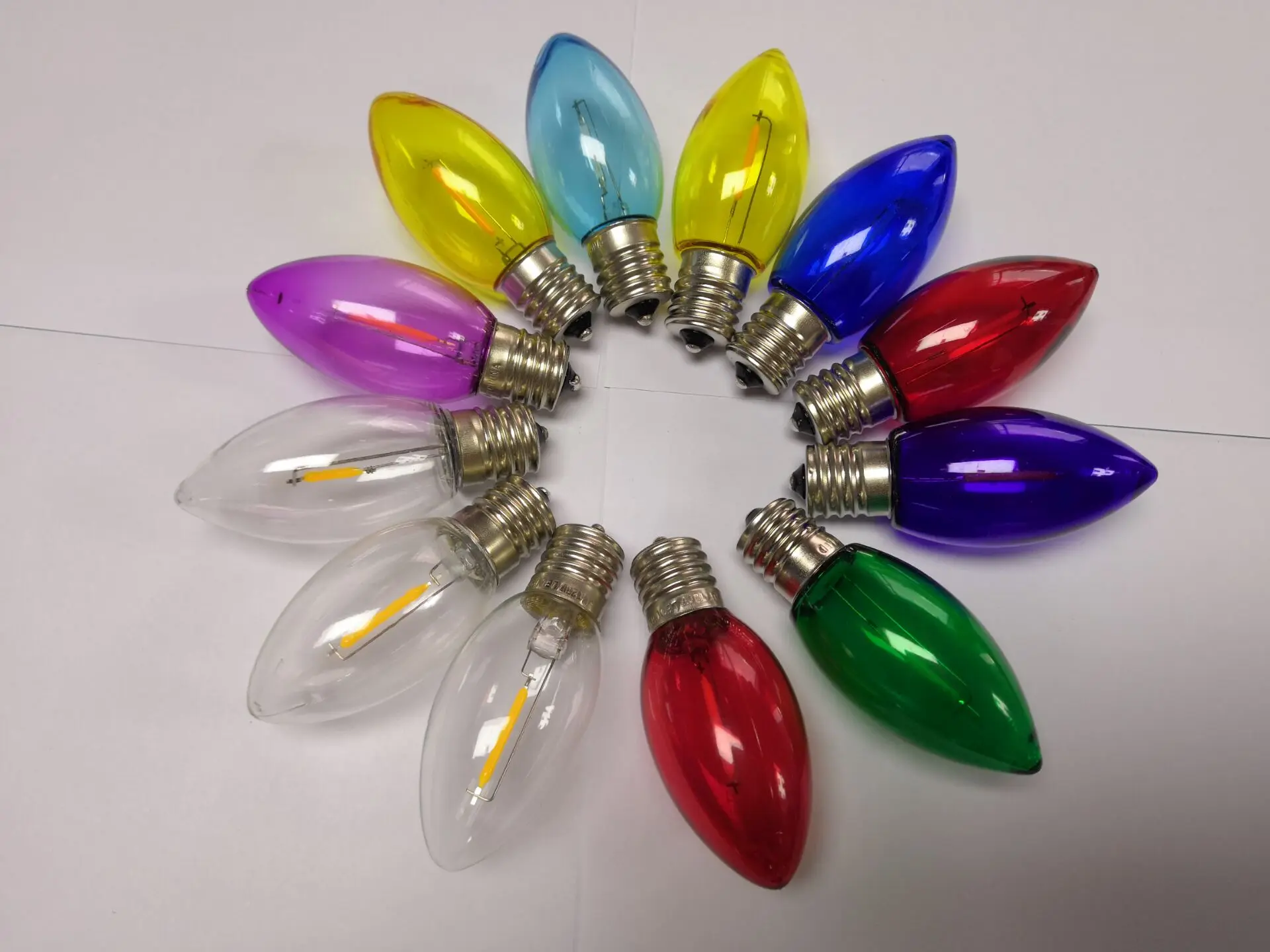 UL Smooth Transparent Multicolor Garden Decoration C9 LED Christmas String Light Bulbs