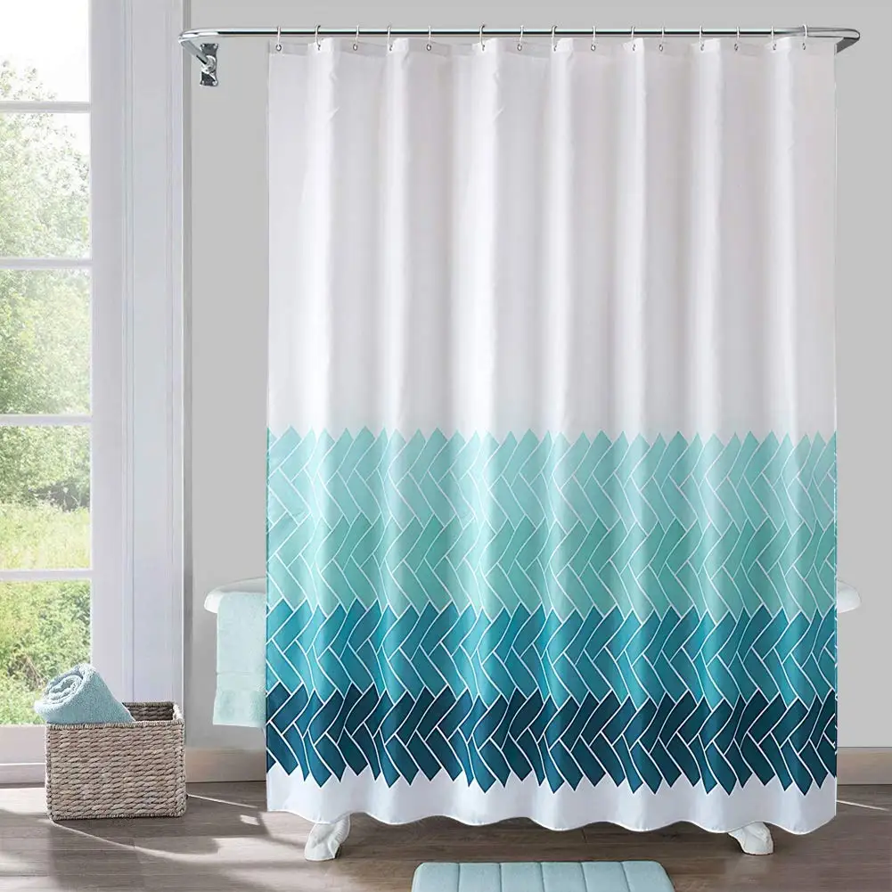 Custom Amazon Top Seller Recycled and Eco-friendly Polyester Shower Curtains