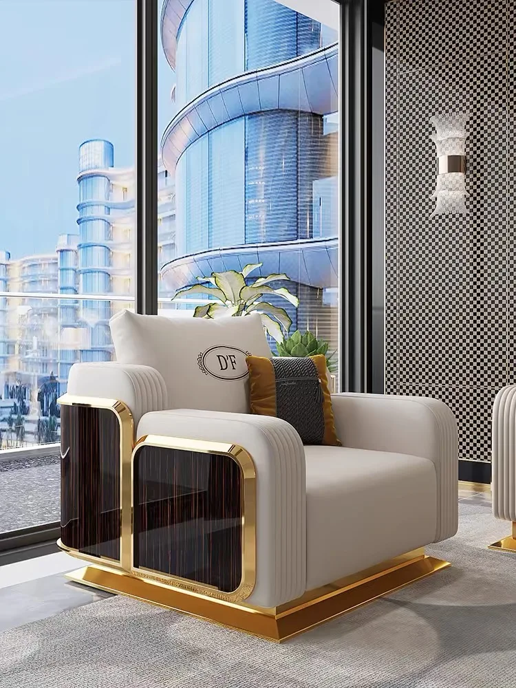 Italian light luxury sofa set contemporary from foshan high end genuine leather italian sofa solid wood sofa