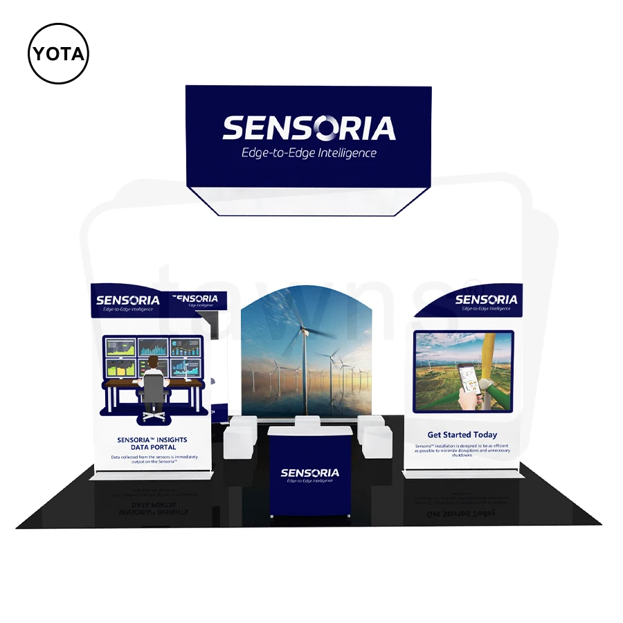 Tawns Hot Sale 20x20 Free Standing Illuminated Aluminum Durable Frame Modular Trade Show Display Booth