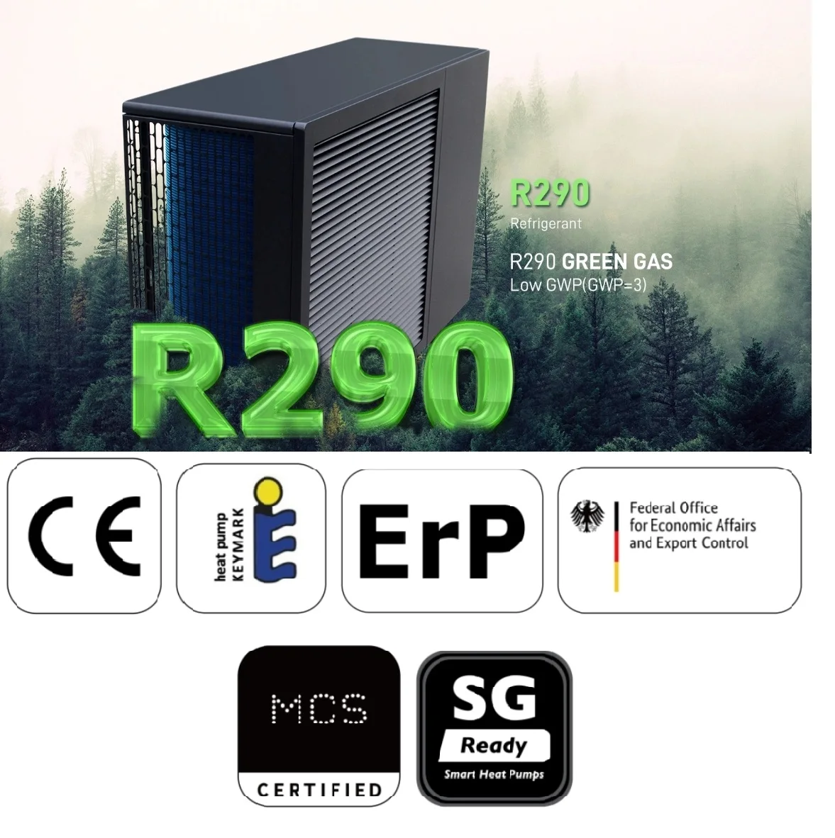 R290 Highly Efficient Monoblock DC Inverter Hot Water Heating Pump Air To Water Multi-functional Heating System