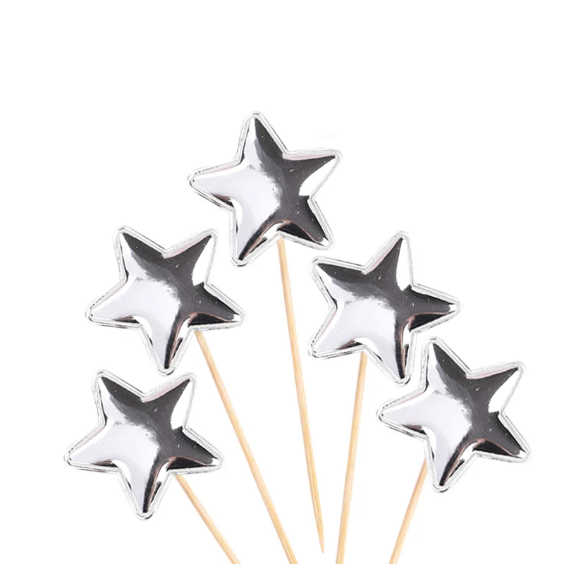 Hot sale Custom Gold and White Folded Paper Fan and Confetti Balloons Acrylic Happy Birthday Cupcake and Cake Toppers/