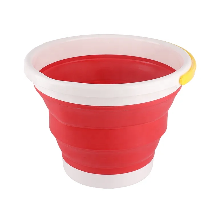 
Wholesale 10 years export experience Low price OEM PP TPR Folding Bathroom Round Collapsible Fold Water Bucket 