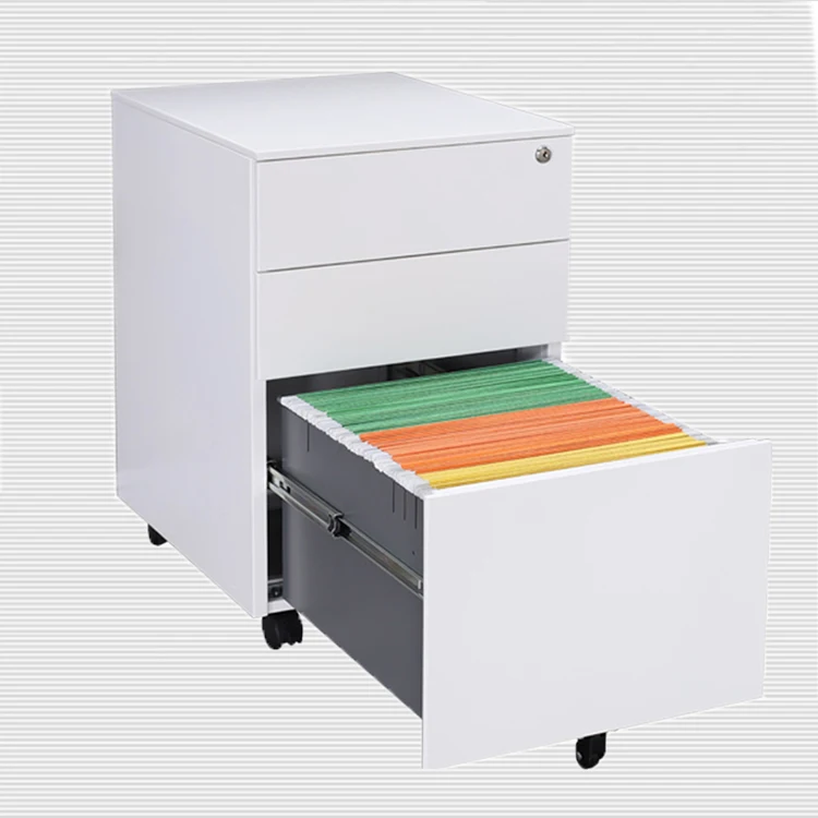 Factory direct price office equipment 3 drawer metal A4 hanging mobile filing cabinet mobile 3 drawer storage cabinet